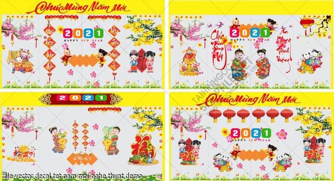 file vector decal tet nam moi nghe thuat